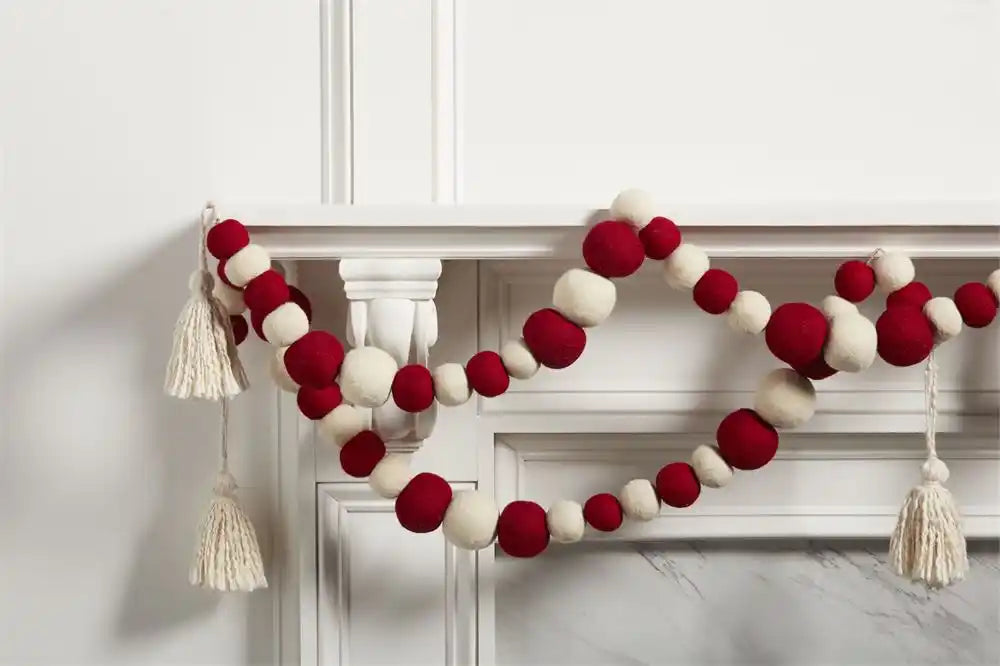 Red White Felt Tassel