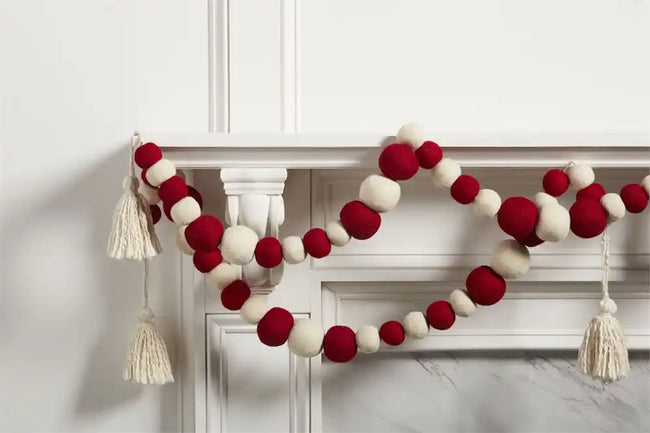Red White Felt Tassel