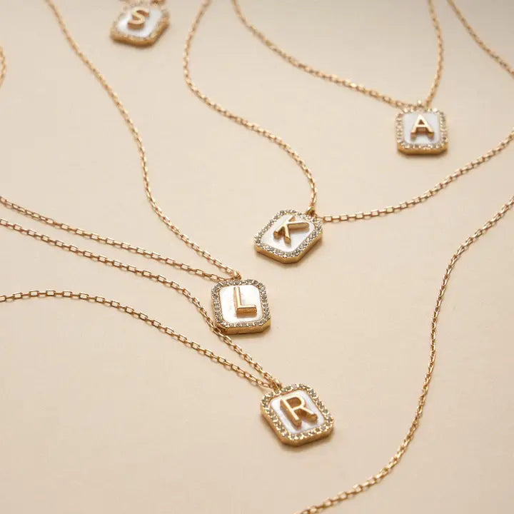 Initial Shell Pendants Initial Shell Necklace – The Autumn Grey Boutique