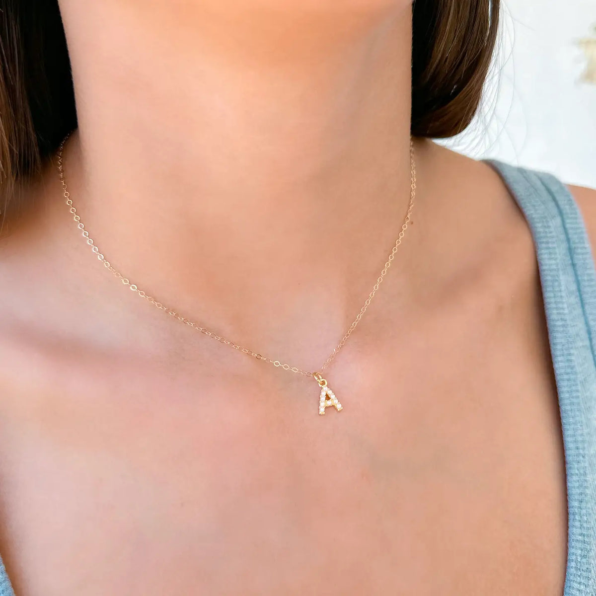 Taylor Shaye Pearl Initial Necklace