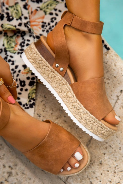 Annika Platform Wedge Tan